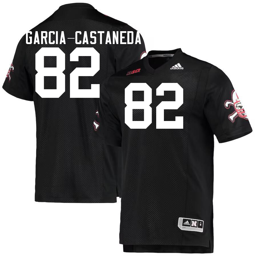 Men #82 Isaiah Garcia-Castaneda Nebraska Cornhuskers College Football Jerseys Stitched Sale-Black